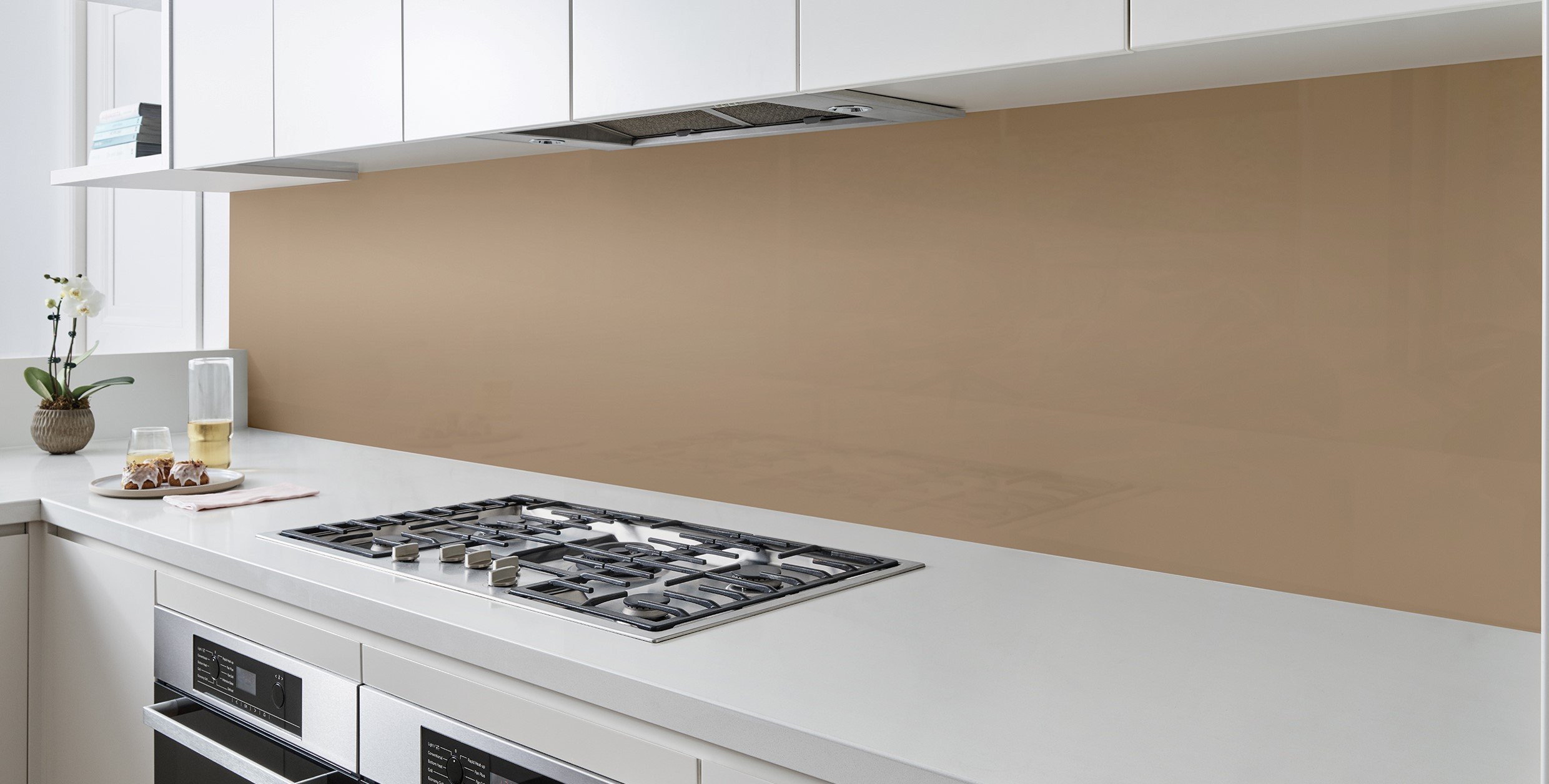 metallic glass splashback